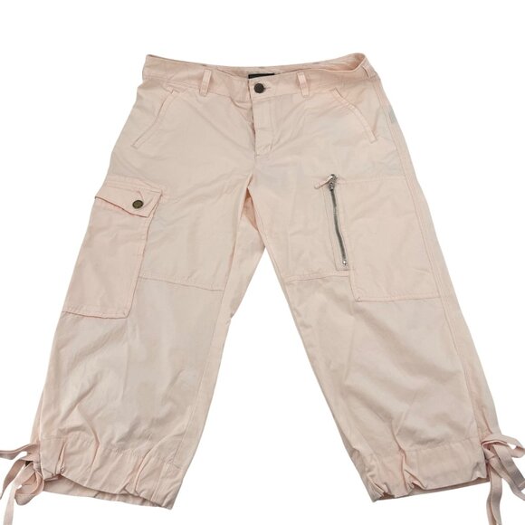 Lauren Jeans Company Ralph Lauren Peach Cargo Pants Drawstring Hem Size 12 - Picture 1 of 10